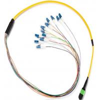 china MTP To LC MPO Patch Cable , Dia 0.9mm PVC MPO Fiber Optic Cable 12 Core