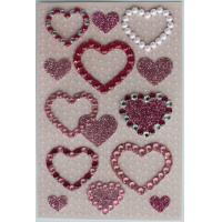 China Pearl Jewelry Rhinestone Heart Stickers Sheets For Stationery Silk Printing factory