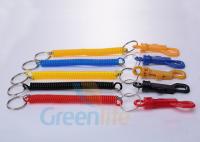 China Economical Expandable Coiled Key Lanyard With PP Belt Clip / Split Ring factory