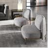 China Stylish Living Room Sofa Set Fabric Tape Curved Shell Backrest Without Armrest factory