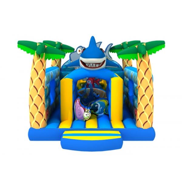 Quality PVC 0.55mm Ocean Themed Shark 4.5x7x4m Inflatable Jumping Castle for sale