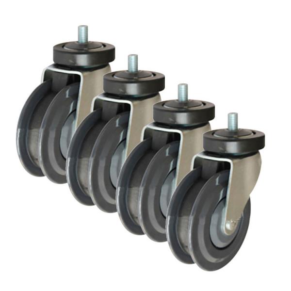 Quality Gray PU 125mm Heavy Duty Trolley Wheels With Ball Bearing for sale