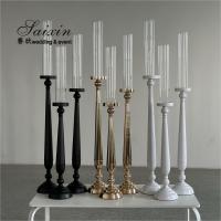 China Factory Custom Different Colors Glass Jars Tall Metal Candlesticks For Wedding Centerpieces factory