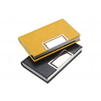 China Luxury PU Leather Magnetic Name Card Holder Debossing Logo Metal Card Case Wallet factory
