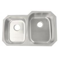 China 16 Gauge Steel Double Bowl Kitchen Sink Fully Insulated With Brushed Satin Finish for sale