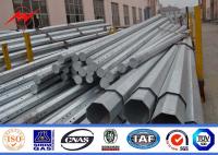 China 12m Africa Galvanized Steel Pole , Steel Utility Poles With 3 Levels Of Arms factory
