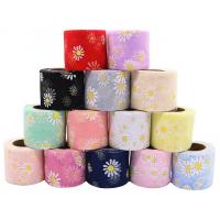 Quality Sunflower Daisy Embroidered Organza Tulle Rolls 20d Decoration Crafts for sale