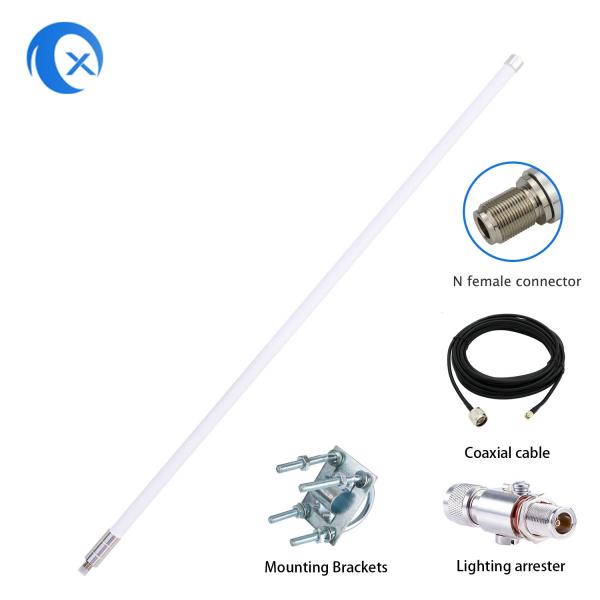 Quality 8dBi 868MHz Omnidirectional Fiberglass Helium Antenna With LMR-200 Cable for sale