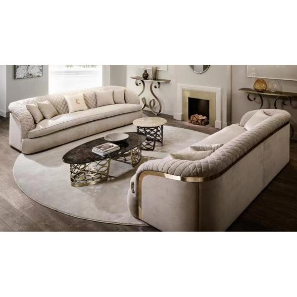 Quality Upholstery Hotel Lobby Furniture White Velvet Couch Multiple Seating Sofa for sale
