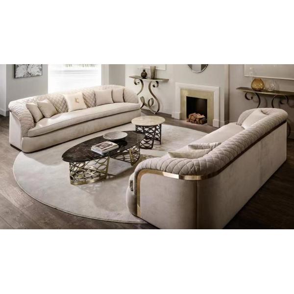 Quality Upholstery Hotel Lobby Furniture White Velvet Couch Multiple Seating Sofa for sale