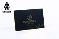 China Rectangle Metal Gold Medal / CR80 Plated Matte Black Business Card With Etching Logo factory
