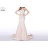 China Champagne Satin Mermaid Bridal Gowns , Attractive Sling Backless Wedding Gown factory