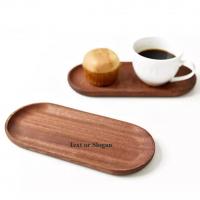 China Smooth Surfaces Acacia Wood Serving Tray Sushi Cheese Dessert Platters Food factory