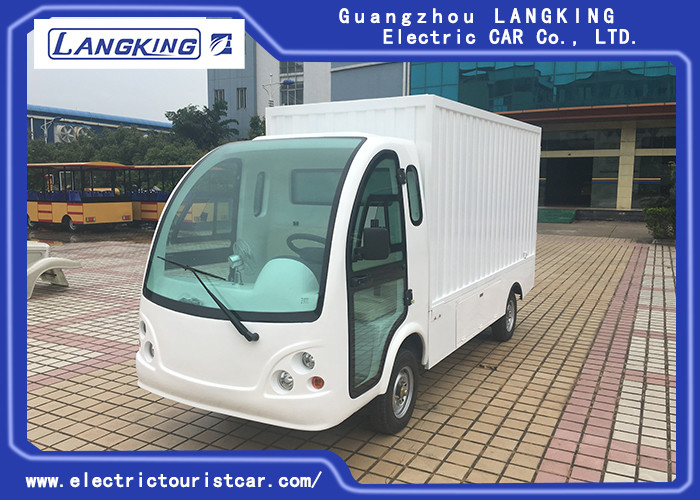 China Iron Container Electric Luggage Cart / Small Cargo Vans With 2 Seats / Door Customized Dimension factory