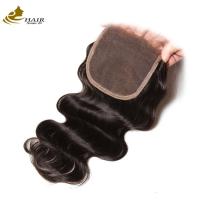 China Curly Remy Human Hair Lace Closure 10A 4x4 Silk Base factory