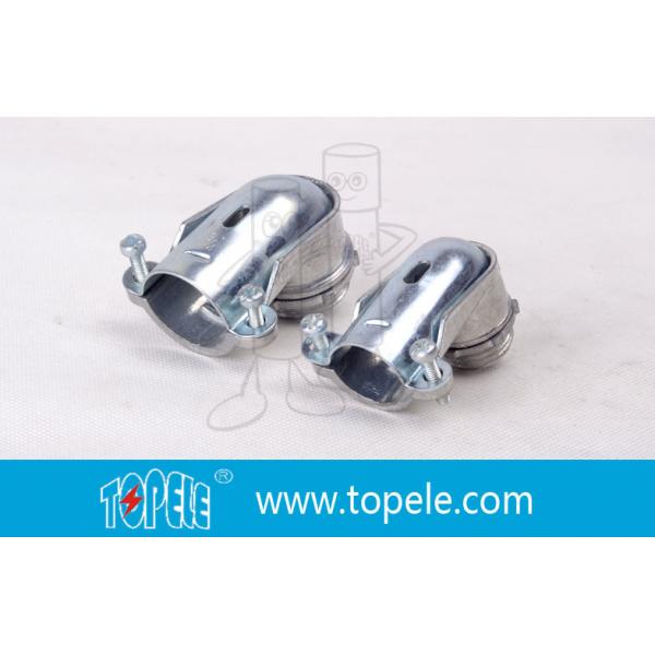 Quality 90 Degree Metal Zinc Flexible Conduit And Fittings Squeeze Angle Connectors for sale