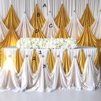 China New Wedding Decoration High Quality Silk Backdrop Rape Cross Valance Curtains Luxury Wedding Backdrop factory
