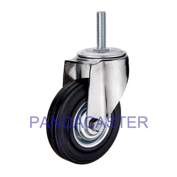 Quality Black 100mm Industrial Swivel Casters , 4 Inch Stem Caster Wheels for sale