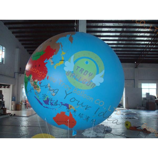 Quality Custom 5m PVC Durable Inflatable Globe Ball Helium For Tade Show for sale