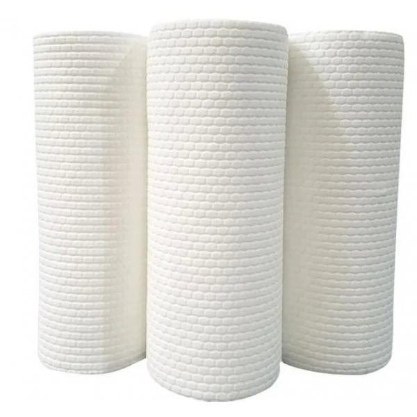 Quality BSCI White Non Woven Cloths Spunlace 60gsm Embossed PP Material for sale