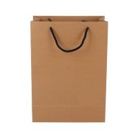China Cotton Handle Custom Printed Brown Paper Bags Recyclable Water Soluble Feature factory
