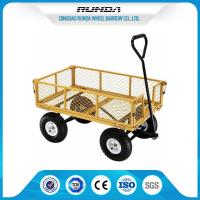 China Four Wheels Garden Mesh Cart SGS , Metal Garden Cart Wagon 1000lbs Load Capacity factory