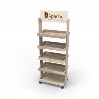 Quality Flexible Point Of Sales Displays Stores Wooden Wine Display Rack With Wheels for sale