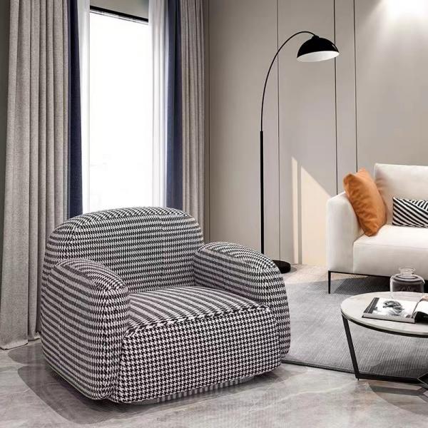 Quality Modern Lattice Hotel Room Sofa Single Light Luxury Solid Wood Sofa for sale