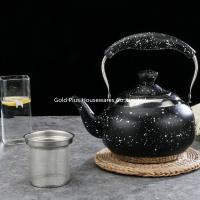 China Stovetop stainless steel chinese tea pot black color stainless steel loop-handled kongfu teapot with filter factory