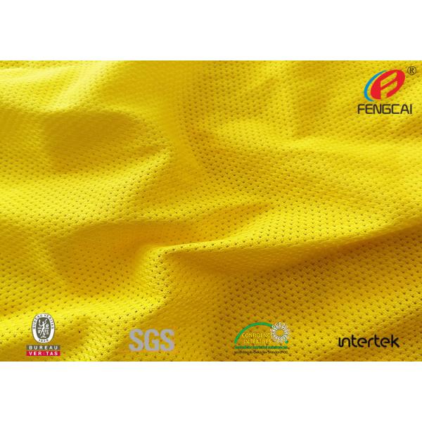 Quality Bright Yellow 100% Polyester Fluorescent Material Fabric For Garment for sale