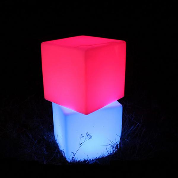 Quality Remote Control Outdoor LED Cube Light With Rechargeable 4400mah Battery for sale
