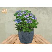 China Round Planters Fiber Clay Flower Pots Outdoor Flower Planter Patio Planters Grey Bowl Planters for sale