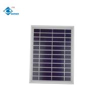 China 6V High Efficient Glass Solar Panel 5W Outdoor Solar Photovoltaic Panel Charger ZW-5W-6V factory