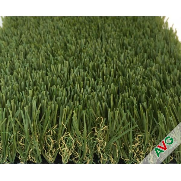 Quality Durable Four Tone 12400Dtex / 8f Hybrid Wave Outdoor Artificial Grass With W for sale