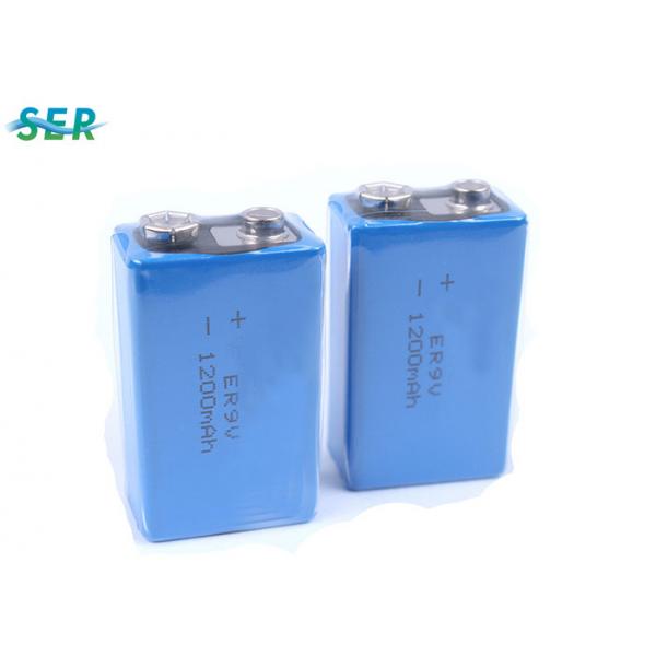 Quality ER9V 1200mAh 9V Lithium Battery , Li SOCl2 Rechargeable 9 Volt Lithium Ion Battery  for sale