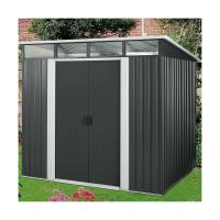 China Anthracite Green Pent Roof Metal Shed / Skylight Storage Shed 4x6ft 4x8ft 6x8ft 9x8ft factory