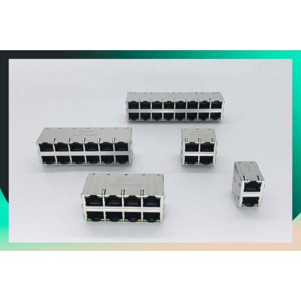 Quality 90 Degree RJ45 Ethernet Jack 10P10C 1 Ports and Integrated Magnetic Connector for sale