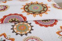 China Sun Flower Pattern Printed Quilt Set Needle Punched Cotton Bedspread And Coverlet factory