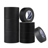 China Rubber Glue 1 Inch Black Paint Stripping Trim Stick Wall Flat Crepe Paper Usge Diy Masking Tape factory