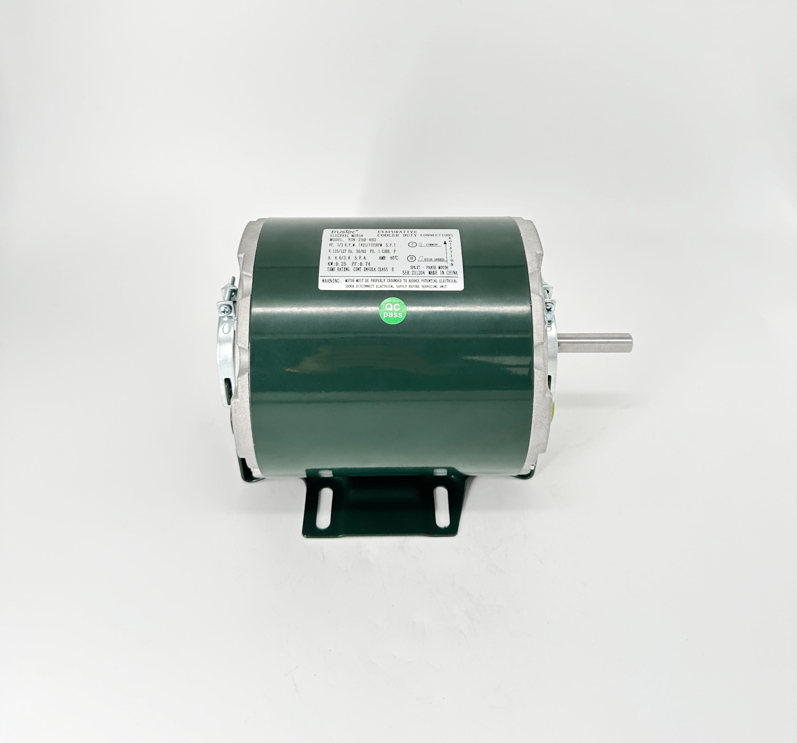 China TrusTec Fan Motor Heat Pump Fan Motor 250W 1425/1725RPM factory