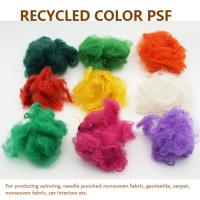 China Colorful 76mm Polyester Staple Fiber PSF For Filling Non Woven Fabric Spinning factory
