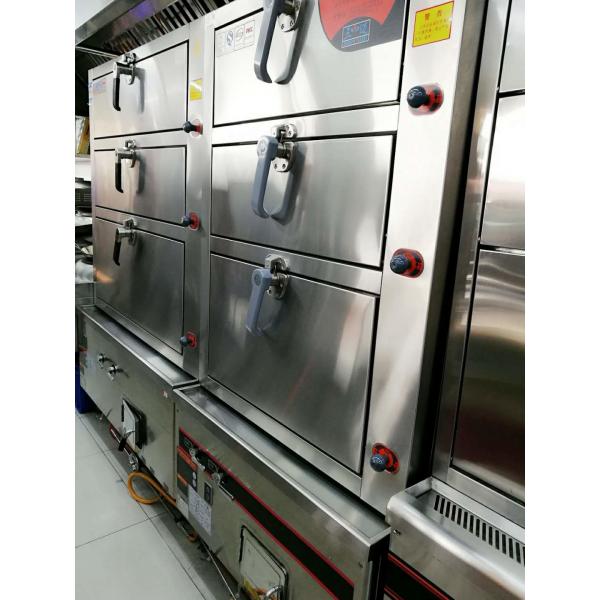 Quality Seafood Commercial Electric Steamer with 3 Independent Compartment 550w / 220v for sale