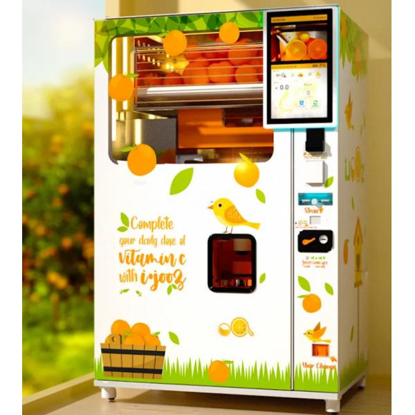 Quality 1500W Orange Fresh Juice Vending Machine Automatic Air Cooled For Supermarkets for sale