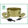 China Gold Round Bi Metal Hole Saw , HSS M42 Carbide Tipped Hole Saw With Built factory