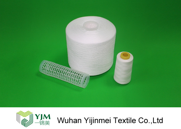 China 60/3 Bleached White / Dyed Polyester Thread For Sewing Machine , White Sewing Thread  factory