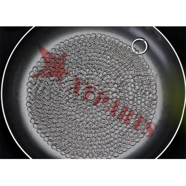Quality Square Or Round Shape Food Grade Chainmail Scrubber For Cast Iron Skillet for sale
