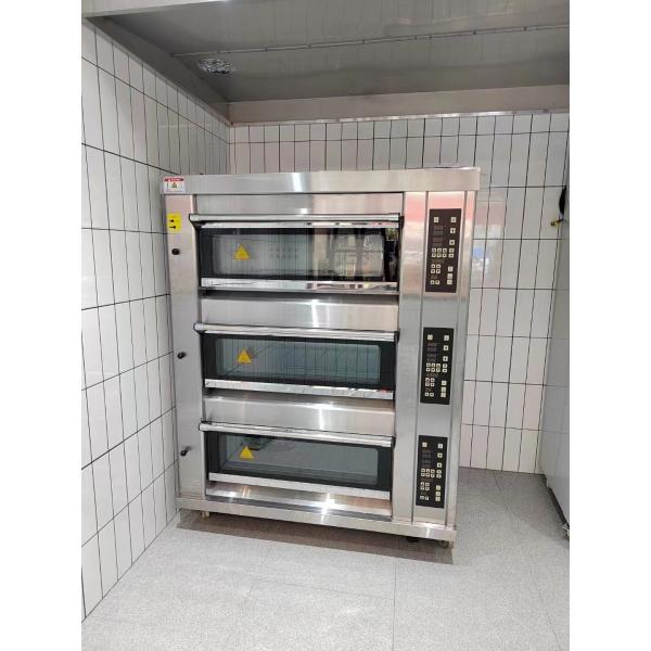 Quality Modular 6 Tray 40x60 Bakery Gas Deck Oven With Steam Stone for sale