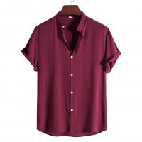 China Short Sleeve Shirt Casual Men's V-Neck T-Shirt Oversized Flax Shaper Cooling 100% Cotton factory