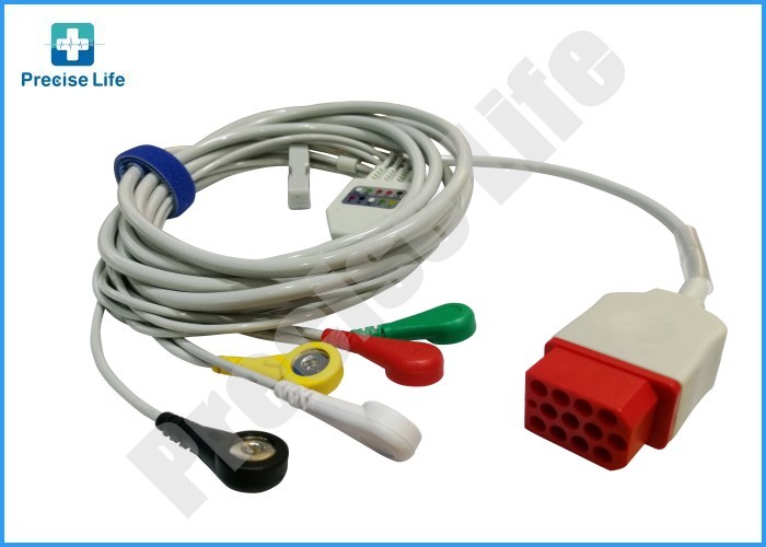 China Bionet BM5 ECG Monitor Cable One Piece Type 12 Pins Connector With Snap for sale