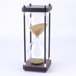 Quality Black 30 Minute Hourglass Sand Timer Custom Logo For Business Gift for sale